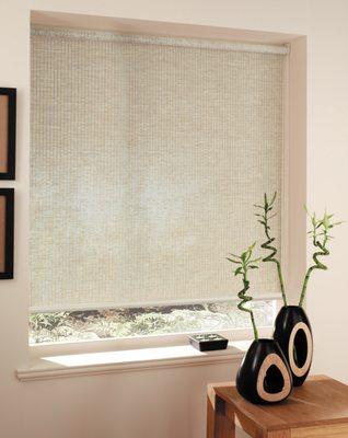 Motorized Roller Shade with Designer Fabric