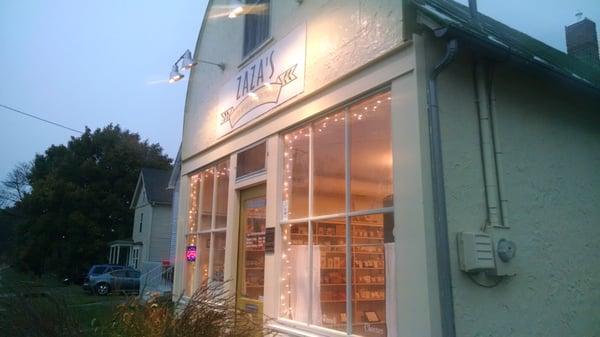 a side view on a rainy night...