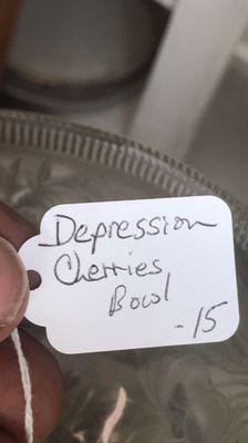 Depression cherries bowl