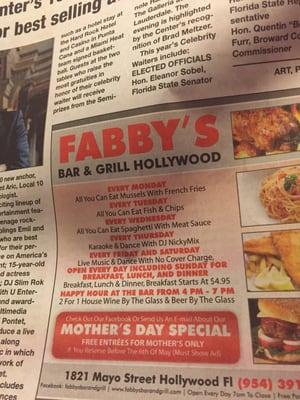 Fabby's was closed. Monday, June 27, 2016