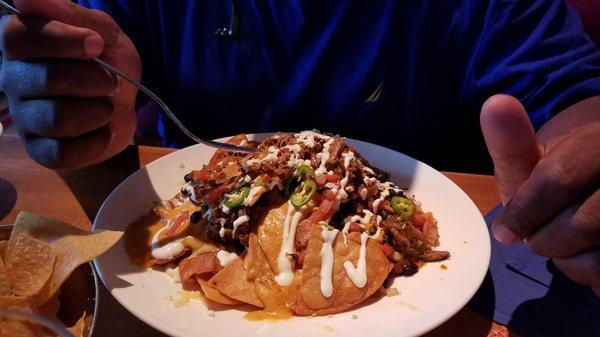 Shredded beef nachos. Delicious