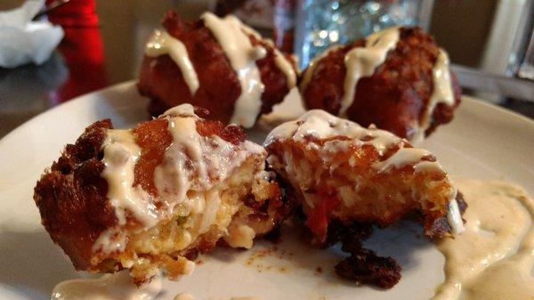 Beignets with seafood.