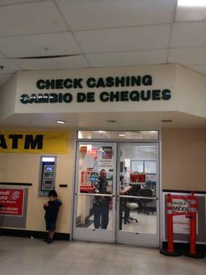 Check cashing inside and atm