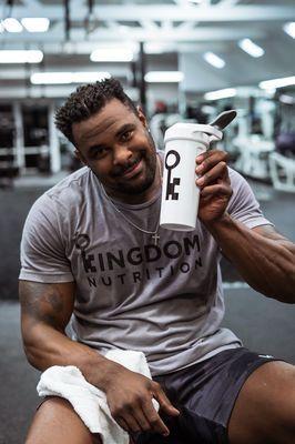 Jay Silva with a shake of Zeal Protein