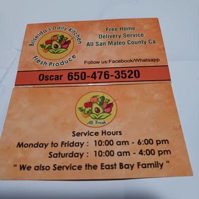 Briseida's Daily Kitchen Fresh Produce