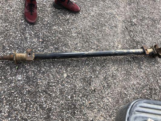 Broken utility trailer axle
