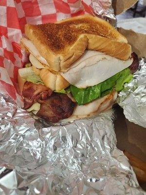 Big Bird sandwich aka turkey club. This is MASSIVE!!