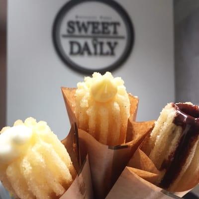 Filled Churros (Cream Cheese, Custard, and Chocolate)