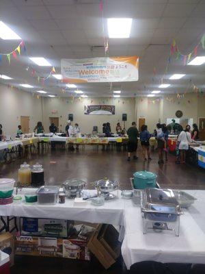 2018 International Potluck event!!! Lots of great home cooking.