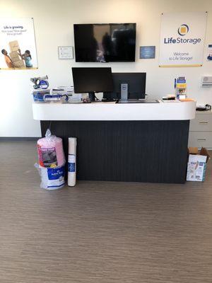 Inside. Desk to check in