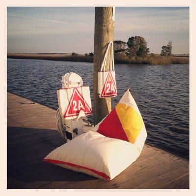 Reclaimed Sail Beanbag and Totes
