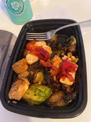 Balsamic chicken with Brussels sprouts