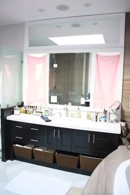 Custom Bathroom with Custom Vanity in Bel Air, CA