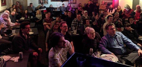 The crowd at Pick a Side Stupid right before the show starts.