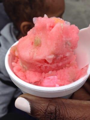 Bubble Gum flavored Icee has actual chunks of bubble gum in it.