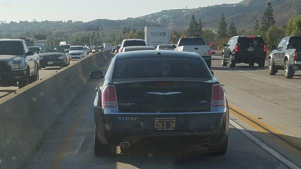 Continental Limo on the 90 Freeway West. Solo driver in the carpool lane.