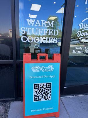Signage with QR code