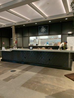 View of counter inside Whitehall Mill