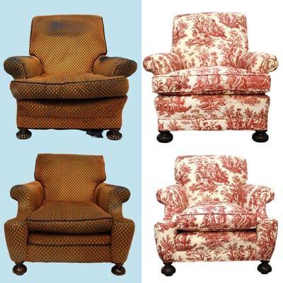 2 club chairs before and after