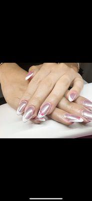 Chrome French with cute bow