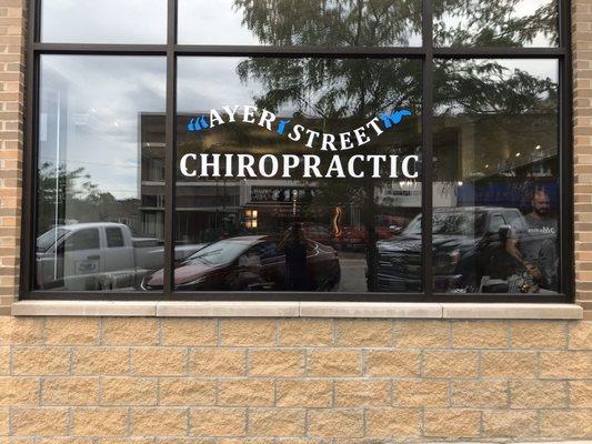 Front of the building.