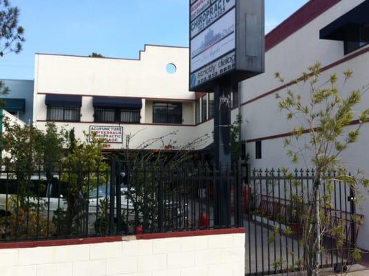 View of the building and lot from street