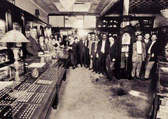 Circa 1895 - Note the Chandeliers and wall cases are still in our store today!