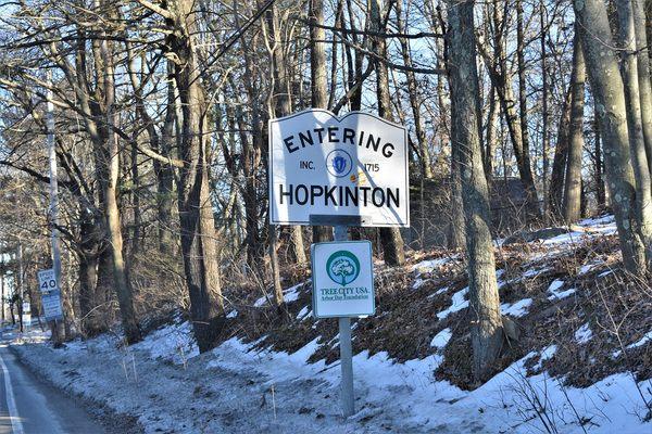 Entering Hopkinton Massachusetts.