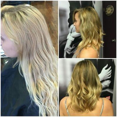 Before & after color correction ,haircut and style.