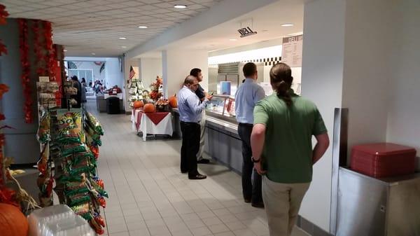 Clean and well light cafe.