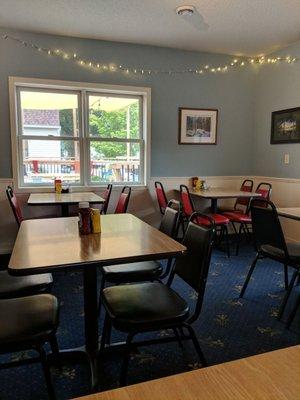 Outdoor patio and indoor seating