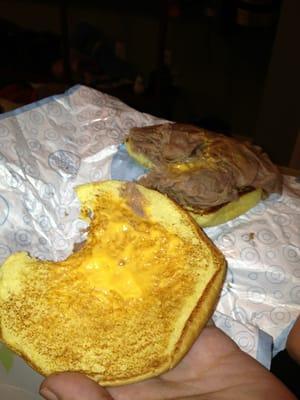 Wow...I remember the beef and cheddar having quite a bit more cheddar than this! Shame on you, Arby's!