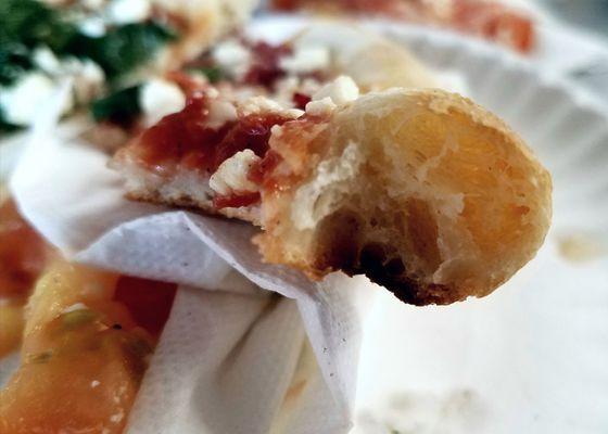 Crumb shot of the cornicione. Moderate but not all too impressive.