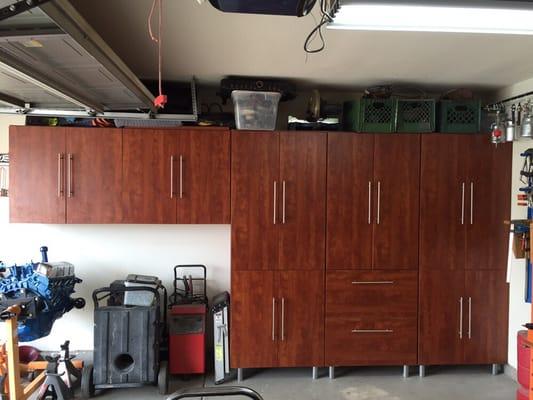 Customer set of cabinets designed around the customers tools and projects
