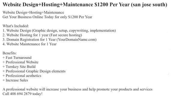 Website Design+Hosting+Maintenance