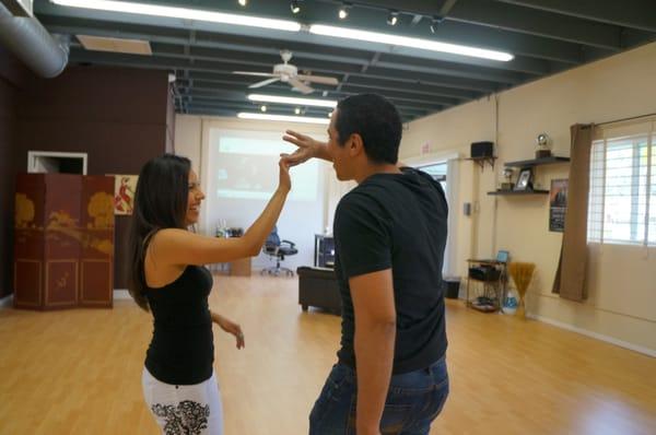 Ethan and Carla working on their Salsa