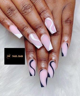 Beautiful nail set done by IM nail bar talented technicians.