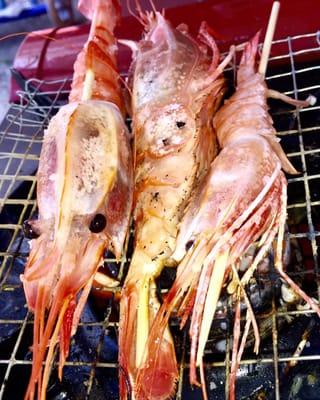 When the legs and antenna are burnt off, let the feast begin!