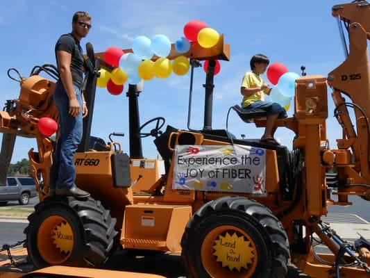 Putting the fiber cables in the ground is time and work intensive, but it is the most forward thinking method for internet/TV/Phone service.