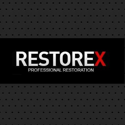 RESTOREX Company Logo with a Background