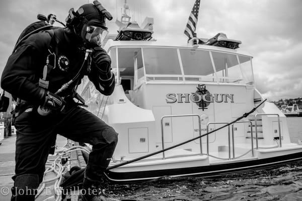 Taken just before a dive on Shogun, a 120' luxury yacht at Elliot Bay Marina.