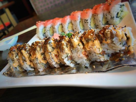 Naked Guitar roll with Filet Mignon was delicious.the set it on fire! For real. Pretty cool.