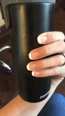 Kim always gives the best service I love going to her for all my manicures and pedi's! French shellac mani