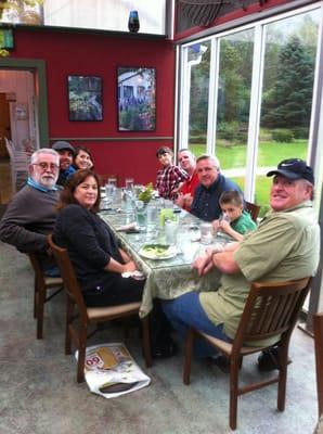 Dinner with a garden view