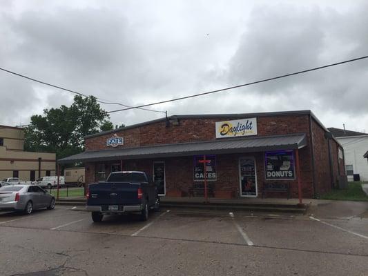 Donut shop on the square and counter