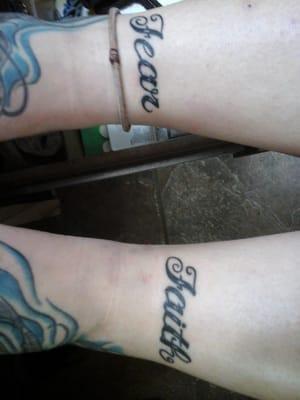 Total tattoo time 20 mins. Total time in shop 45mins. (No appointment)