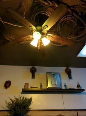 Love the simple ceiling decor. Statement piece.