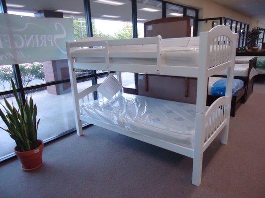 Coney Island Twin/Twin Bunk Bed. Available in white, oak, and cherry finishes.