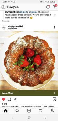 Keto, low carb bunt cake for any occasion