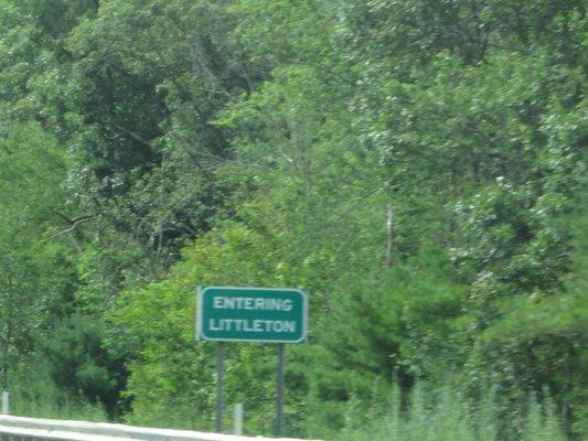 Entering Littleton. Green Sign